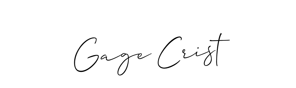 Make a beautiful signature design for name Gage Crist. With this signature (Allison_Script) style, you can create a handwritten signature for free. Gage Crist signature style 2 images and pictures png