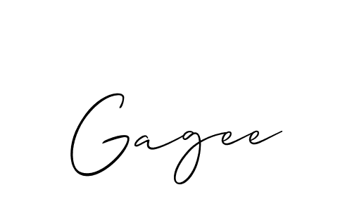 Make a beautiful signature design for name Gagee. With this signature (Allison_Script) style, you can create a handwritten signature for free. Gagee signature style 2 images and pictures png