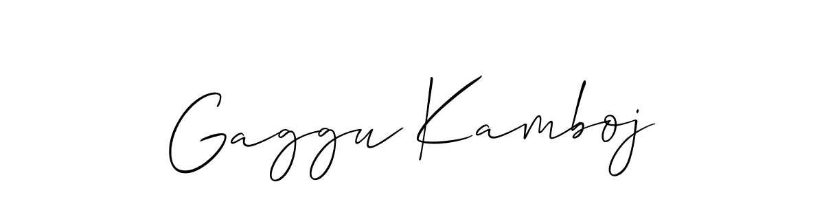 The best way (Allison_Script) to make a short signature is to pick only two or three words in your name. The name Gaggu Kamboj include a total of six letters. For converting this name. Gaggu Kamboj signature style 2 images and pictures png