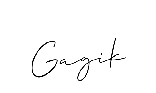 Make a beautiful signature design for name Gagik. With this signature (Allison_Script) style, you can create a handwritten signature for free. Gagik signature style 2 images and pictures png