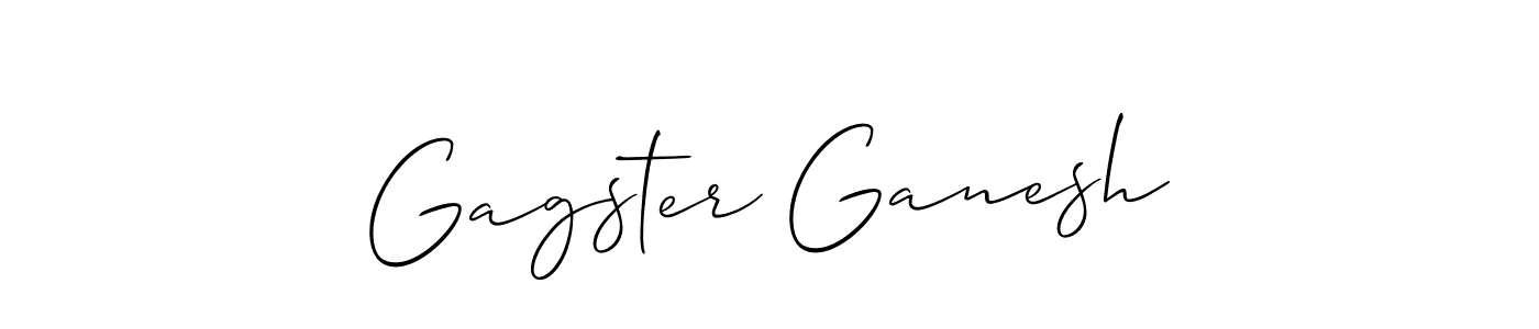 How to Draw Gagster Ganesh signature style? Allison_Script is a latest design signature styles for name Gagster Ganesh. Gagster Ganesh signature style 2 images and pictures png