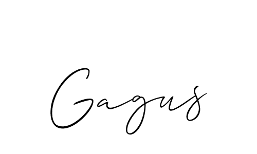 Use a signature maker to create a handwritten signature online. With this signature software, you can design (Allison_Script) your own signature for name Gagus. Gagus signature style 2 images and pictures png