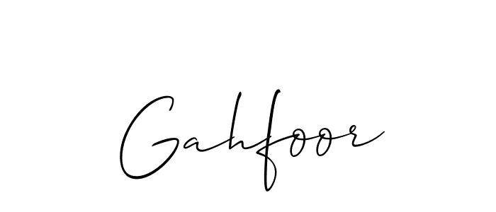 Create a beautiful signature design for name Gahfoor. With this signature (Allison_Script) fonts, you can make a handwritten signature for free. Gahfoor signature style 2 images and pictures png
