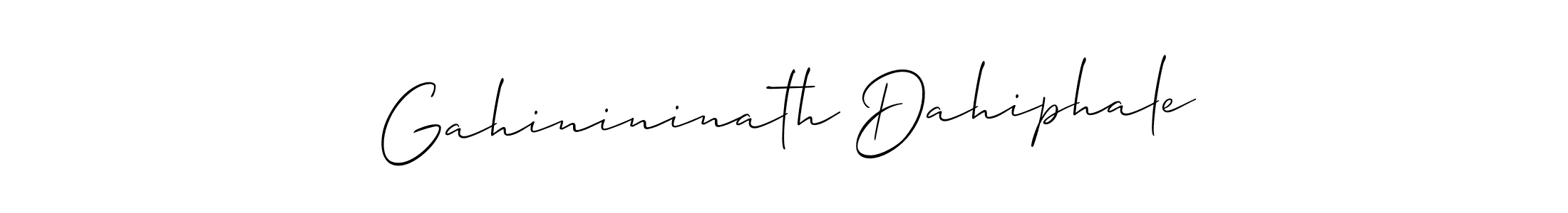 Design your own signature with our free online signature maker. With this signature software, you can create a handwritten (Allison_Script) signature for name Gahinininath Dahiphale. Gahinininath Dahiphale signature style 2 images and pictures png