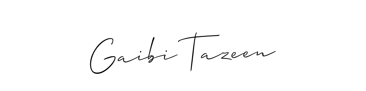 How to make Gaibi Tazeen signature? Allison_Script is a professional autograph style. Create handwritten signature for Gaibi Tazeen name. Gaibi Tazeen signature style 2 images and pictures png