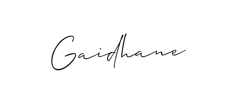 Make a beautiful signature design for name Gaidhane. With this signature (Allison_Script) style, you can create a handwritten signature for free. Gaidhane signature style 2 images and pictures png