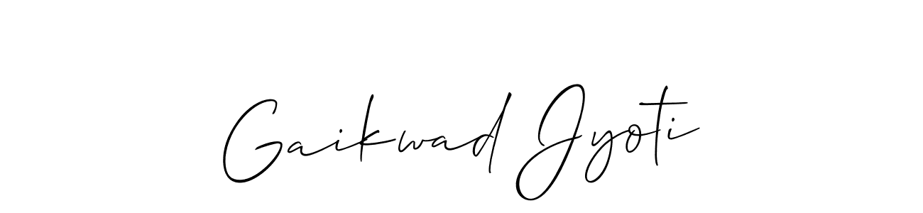 Make a beautiful signature design for name Gaikwad Jyoti. With this signature (Allison_Script) style, you can create a handwritten signature for free. Gaikwad Jyoti signature style 2 images and pictures png