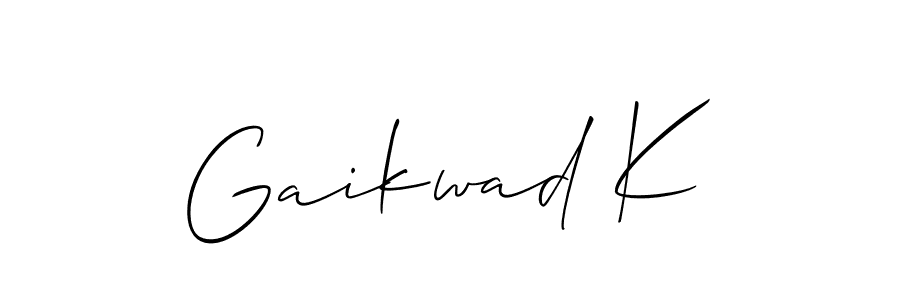 Use a signature maker to create a handwritten signature online. With this signature software, you can design (Allison_Script) your own signature for name Gaikwad K. Gaikwad K signature style 2 images and pictures png