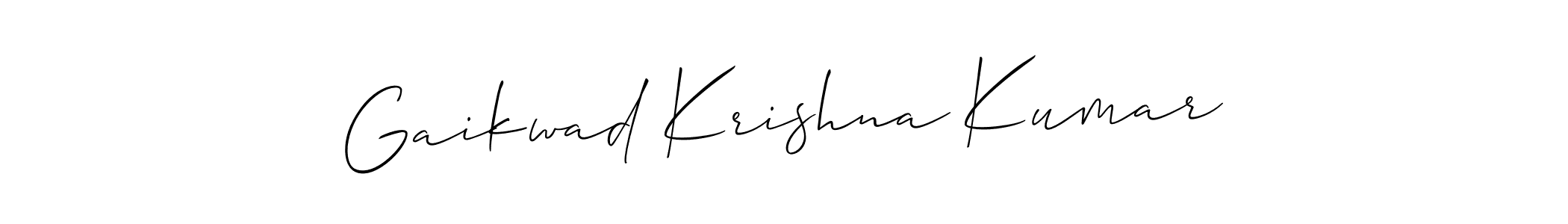 Allison_Script is a professional signature style that is perfect for those who want to add a touch of class to their signature. It is also a great choice for those who want to make their signature more unique. Get Gaikwad Krishna Kumar name to fancy signature for free. Gaikwad Krishna Kumar signature style 2 images and pictures png