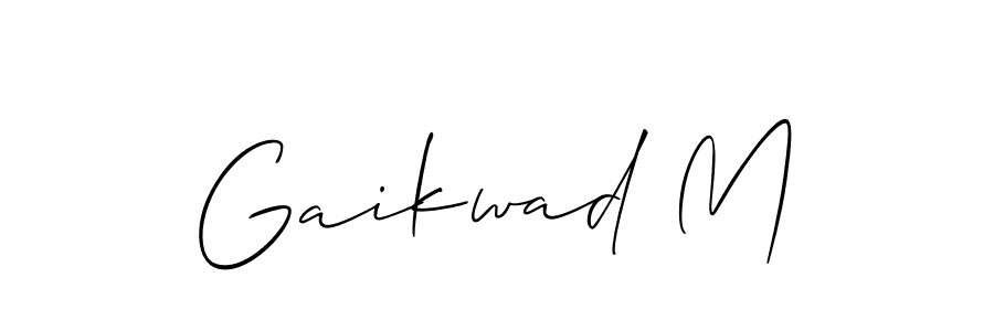 Also You can easily find your signature by using the search form. We will create Gaikwad M name handwritten signature images for you free of cost using Allison_Script sign style. Gaikwad M signature style 2 images and pictures png