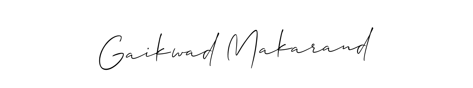 Allison_Script is a professional signature style that is perfect for those who want to add a touch of class to their signature. It is also a great choice for those who want to make their signature more unique. Get Gaikwad Makarand name to fancy signature for free. Gaikwad Makarand signature style 2 images and pictures png