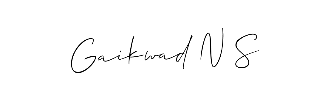 if you are searching for the best signature style for your name Gaikwad N S. so please give up your signature search. here we have designed multiple signature styles  using Allison_Script. Gaikwad N S signature style 2 images and pictures png