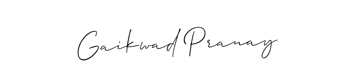 This is the best signature style for the Gaikwad Pranay name. Also you like these signature font (Allison_Script). Mix name signature. Gaikwad Pranay signature style 2 images and pictures png