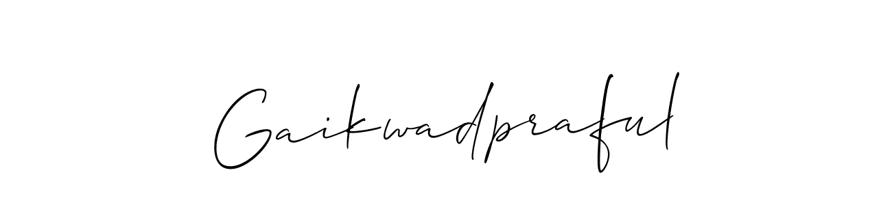It looks lik you need a new signature style for name Gaikwadpraful. Design unique handwritten (Allison_Script) signature with our free signature maker in just a few clicks. Gaikwadpraful signature style 2 images and pictures png