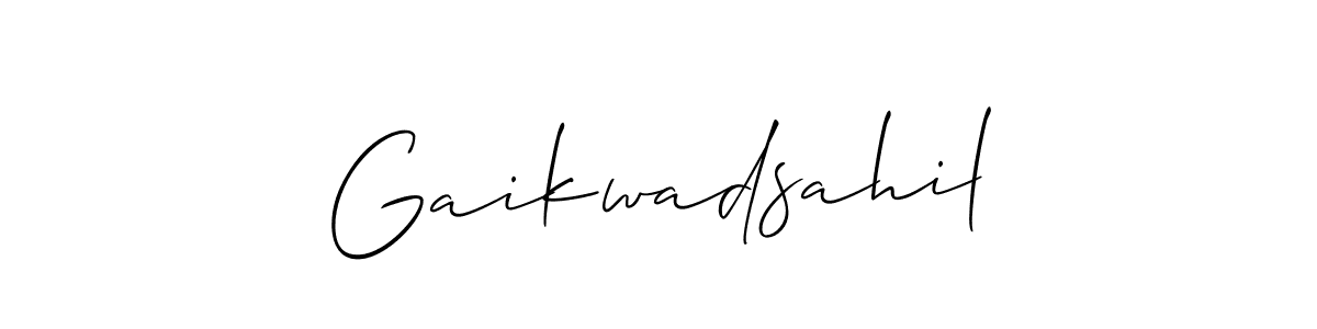 Also You can easily find your signature by using the search form. We will create Gaikwadsahil name handwritten signature images for you free of cost using Allison_Script sign style. Gaikwadsahil signature style 2 images and pictures png