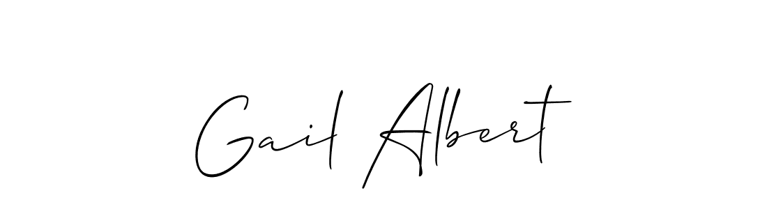 Also You can easily find your signature by using the search form. We will create Gail Albert name handwritten signature images for you free of cost using Allison_Script sign style. Gail Albert signature style 2 images and pictures png