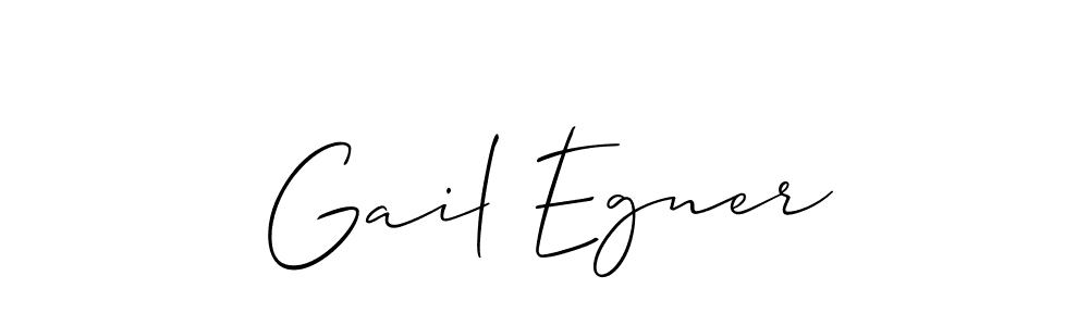 You should practise on your own different ways (Allison_Script) to write your name (Gail Egner) in signature. don't let someone else do it for you. Gail Egner signature style 2 images and pictures png