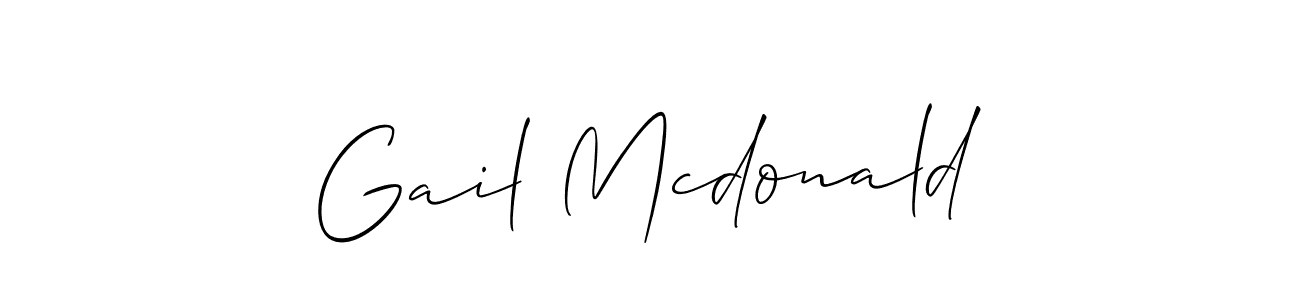 Make a beautiful signature design for name Gail Mcdonald. With this signature (Allison_Script) style, you can create a handwritten signature for free. Gail Mcdonald signature style 2 images and pictures png