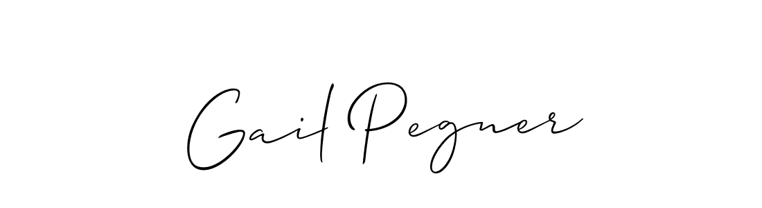 Create a beautiful signature design for name Gail Pegner. With this signature (Allison_Script) fonts, you can make a handwritten signature for free. Gail Pegner signature style 2 images and pictures png