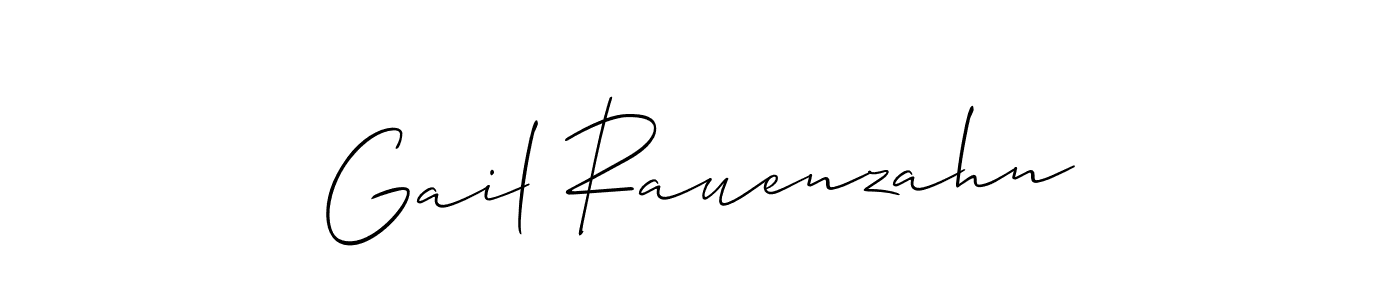 It looks lik you need a new signature style for name Gail Rauenzahn. Design unique handwritten (Allison_Script) signature with our free signature maker in just a few clicks. Gail Rauenzahn signature style 2 images and pictures png