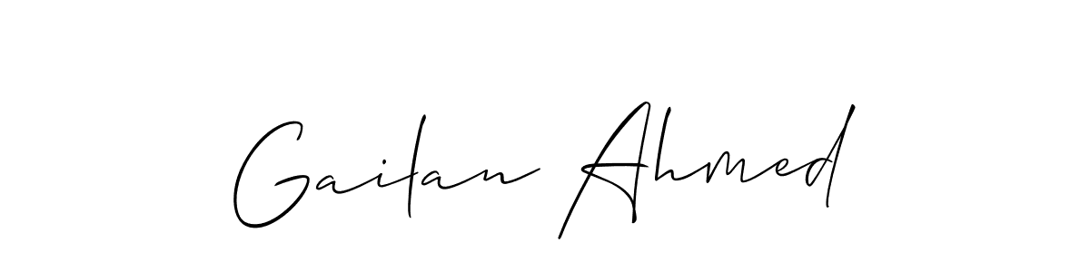 Also we have Gailan Ahmed name is the best signature style. Create professional handwritten signature collection using Allison_Script autograph style. Gailan Ahmed signature style 2 images and pictures png