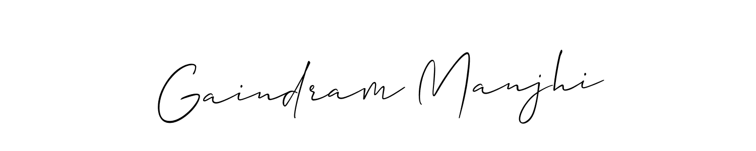 Also You can easily find your signature by using the search form. We will create Gaindram Manjhi name handwritten signature images for you free of cost using Allison_Script sign style. Gaindram Manjhi signature style 2 images and pictures png