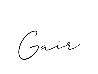 The best way (Allison_Script) to make a short signature is to pick only two or three words in your name. The name Gair include a total of six letters. For converting this name. Gair signature style 2 images and pictures png