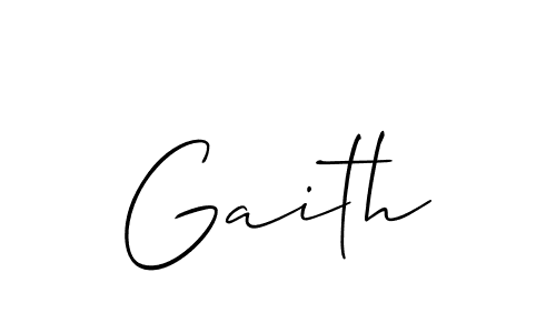 The best way (Allison_Script) to make a short signature is to pick only two or three words in your name. The name Gaith include a total of six letters. For converting this name. Gaith signature style 2 images and pictures png