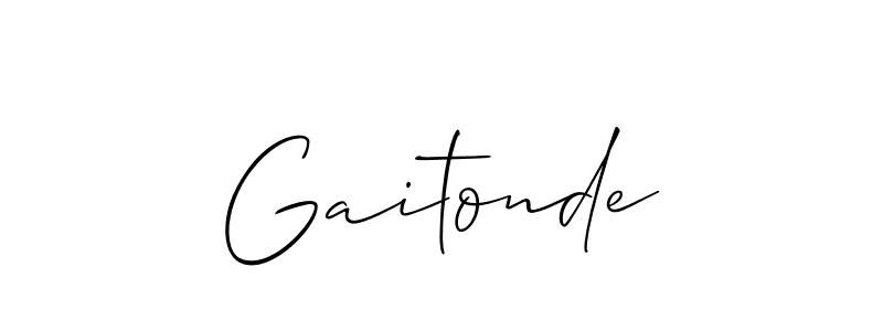 How to make Gaitonde name signature. Use Allison_Script style for creating short signs online. This is the latest handwritten sign. Gaitonde signature style 2 images and pictures png