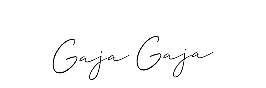 Allison_Script is a professional signature style that is perfect for those who want to add a touch of class to their signature. It is also a great choice for those who want to make their signature more unique. Get Gaja Gaja name to fancy signature for free. Gaja Gaja signature style 2 images and pictures png
