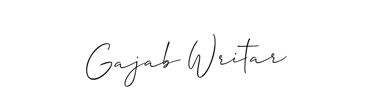 Gajab Writar stylish signature style. Best Handwritten Sign (Allison_Script) for my name. Handwritten Signature Collection Ideas for my name Gajab Writar. Gajab Writar signature style 2 images and pictures png