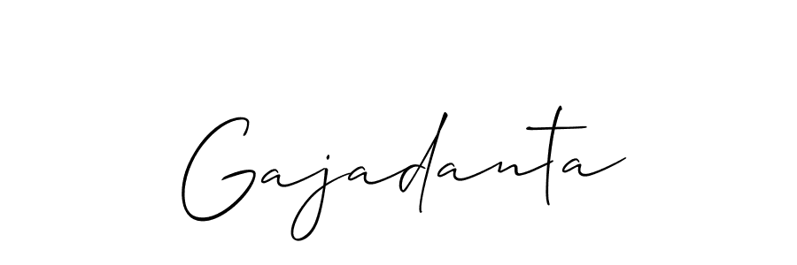 Create a beautiful signature design for name Gajadanta. With this signature (Allison_Script) fonts, you can make a handwritten signature for free. Gajadanta signature style 2 images and pictures png