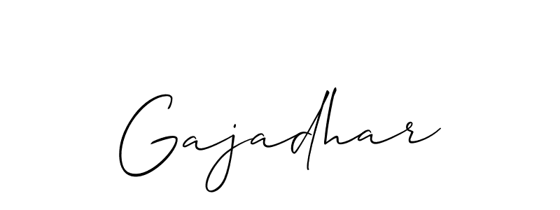 Also we have Gajadhar name is the best signature style. Create professional handwritten signature collection using Allison_Script autograph style. Gajadhar signature style 2 images and pictures png
