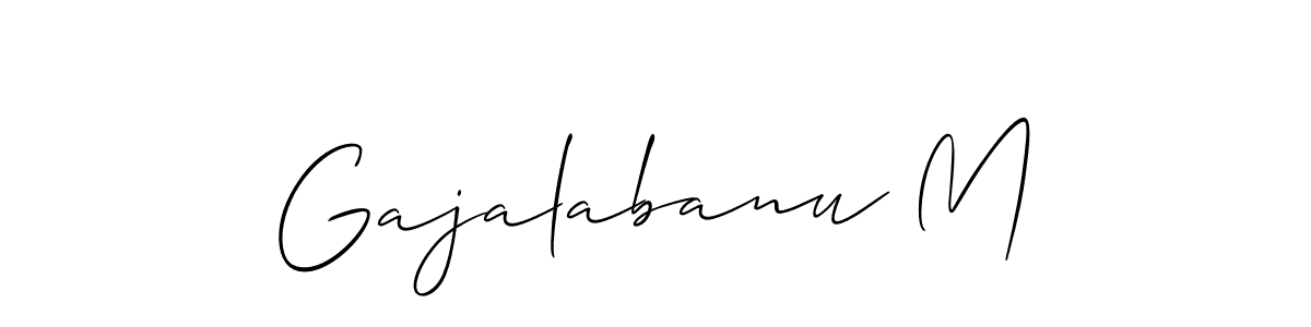 How to Draw Gajalabanu M signature style? Allison_Script is a latest design signature styles for name Gajalabanu M. Gajalabanu M signature style 2 images and pictures png