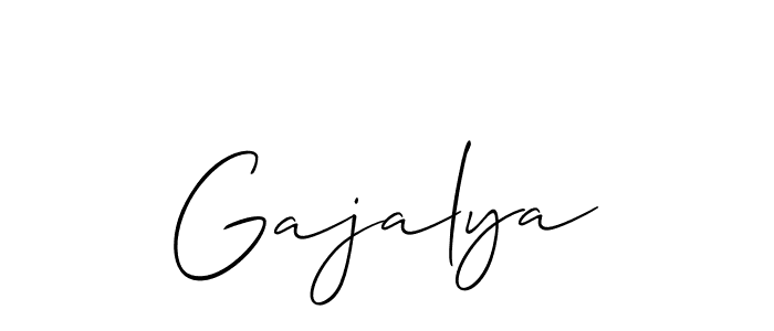 Design your own signature with our free online signature maker. With this signature software, you can create a handwritten (Allison_Script) signature for name Gajalya. Gajalya signature style 2 images and pictures png