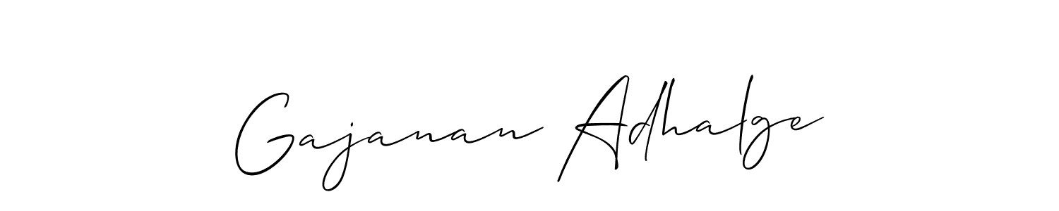 Create a beautiful signature design for name Gajanan Adhalge. With this signature (Allison_Script) fonts, you can make a handwritten signature for free. Gajanan Adhalge signature style 2 images and pictures png