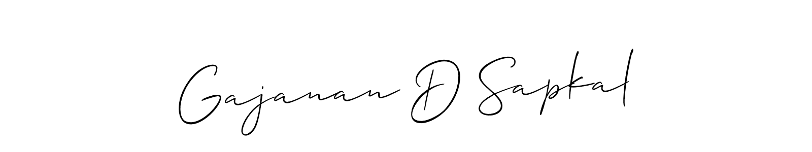 if you are searching for the best signature style for your name Gajanan D Sapkal. so please give up your signature search. here we have designed multiple signature styles  using Allison_Script. Gajanan D Sapkal signature style 2 images and pictures png