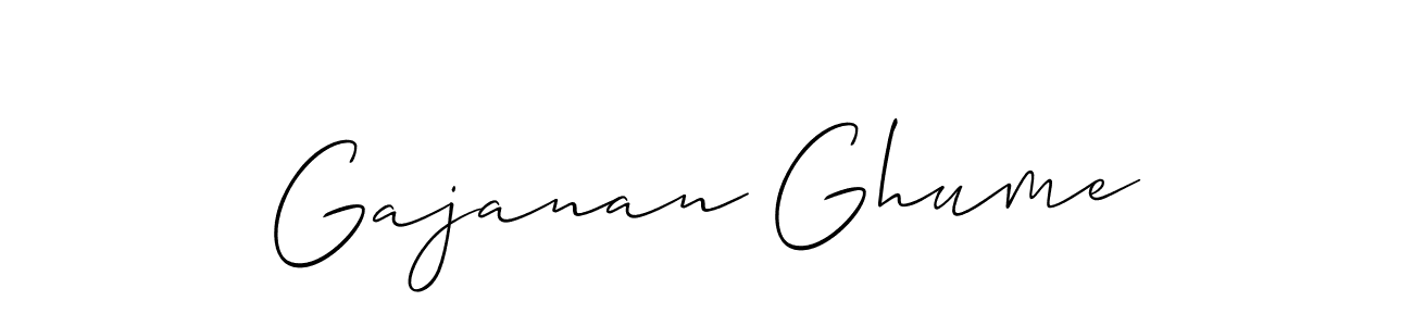 How to make Gajanan Ghume name signature. Use Allison_Script style for creating short signs online. This is the latest handwritten sign. Gajanan Ghume signature style 2 images and pictures png