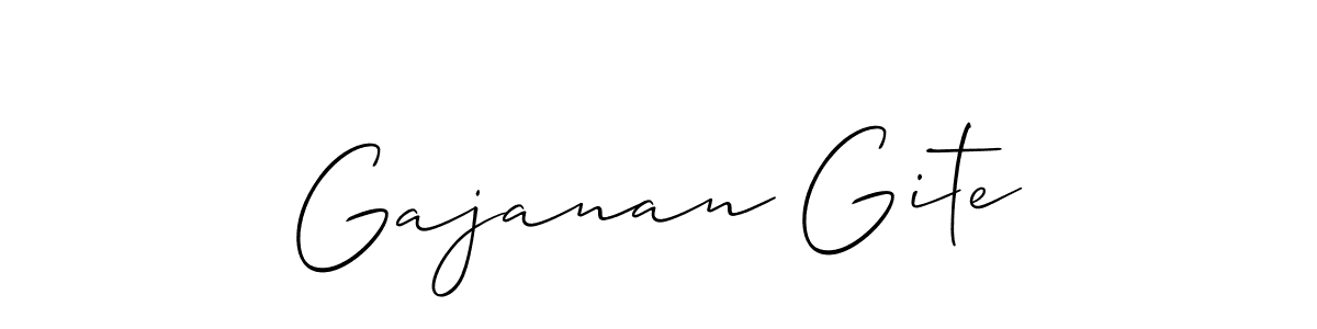if you are searching for the best signature style for your name Gajanan Gite. so please give up your signature search. here we have designed multiple signature styles  using Allison_Script. Gajanan Gite signature style 2 images and pictures png