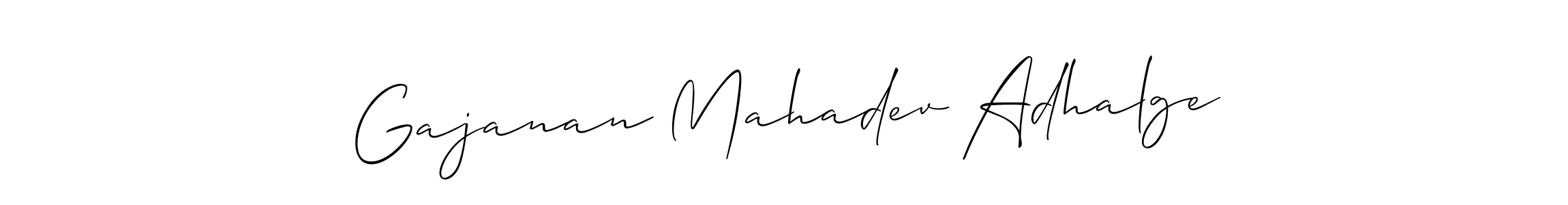 Make a beautiful signature design for name Gajanan Mahadev Adhalge. With this signature (Allison_Script) style, you can create a handwritten signature for free. Gajanan Mahadev Adhalge signature style 2 images and pictures png