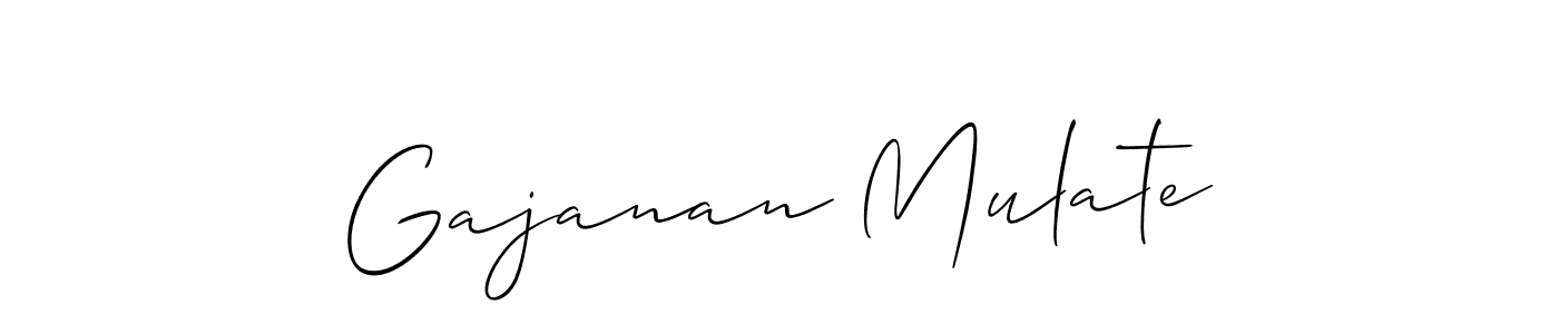 Allison_Script is a professional signature style that is perfect for those who want to add a touch of class to their signature. It is also a great choice for those who want to make their signature more unique. Get Gajanan Mulate name to fancy signature for free. Gajanan Mulate signature style 2 images and pictures png