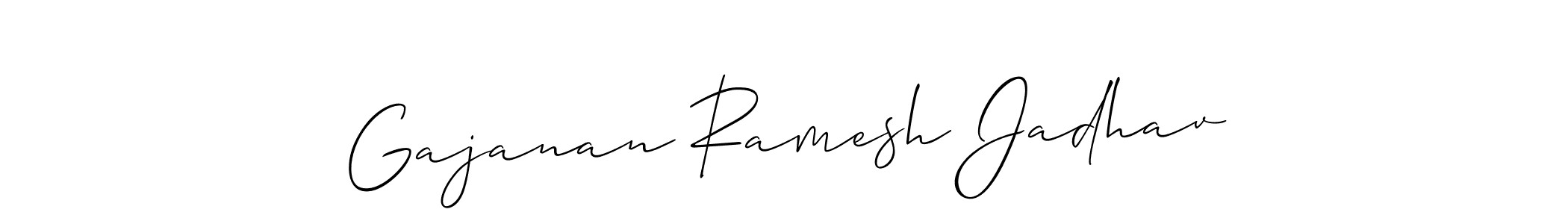 The best way (Allison_Script) to make a short signature is to pick only two or three words in your name. The name Gajanan Ramesh Jadhav include a total of six letters. For converting this name. Gajanan Ramesh Jadhav signature style 2 images and pictures png
