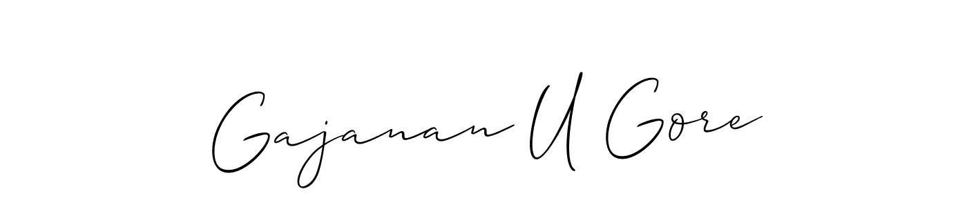 Design your own signature with our free online signature maker. With this signature software, you can create a handwritten (Allison_Script) signature for name Gajanan U Gore. Gajanan U Gore signature style 2 images and pictures png