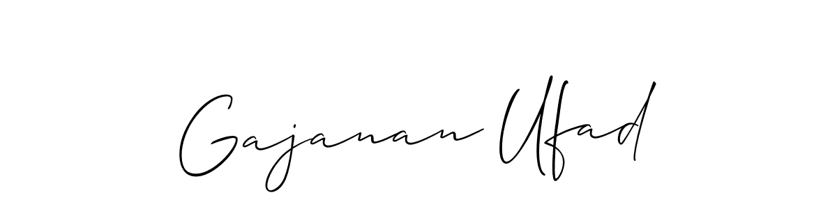 Also You can easily find your signature by using the search form. We will create Gajanan Ufad name handwritten signature images for you free of cost using Allison_Script sign style. Gajanan Ufad signature style 2 images and pictures png