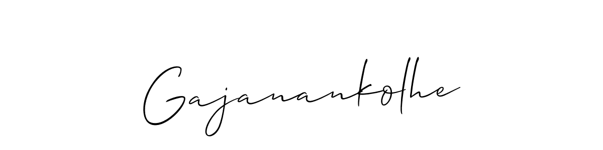 How to make Gajanankolhe signature? Allison_Script is a professional autograph style. Create handwritten signature for Gajanankolhe name. Gajanankolhe signature style 2 images and pictures png