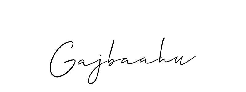 Allison_Script is a professional signature style that is perfect for those who want to add a touch of class to their signature. It is also a great choice for those who want to make their signature more unique. Get Gajbaahu name to fancy signature for free. Gajbaahu signature style 2 images and pictures png