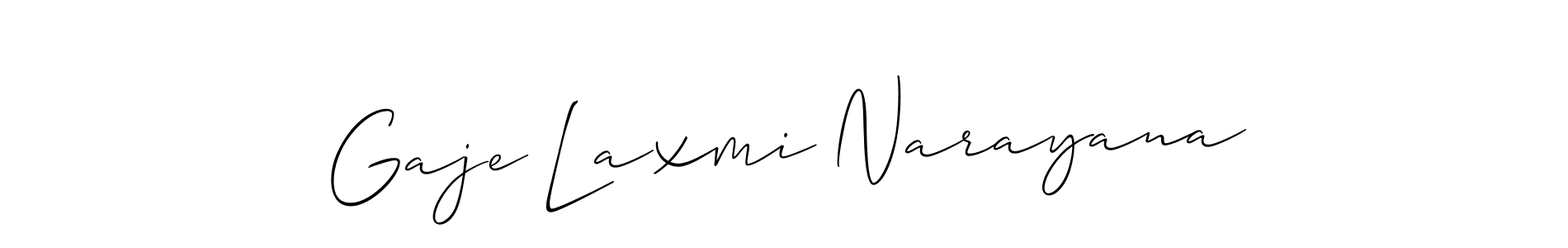 Use a signature maker to create a handwritten signature online. With this signature software, you can design (Allison_Script) your own signature for name Gaje Laxmi Narayana. Gaje Laxmi Narayana signature style 2 images and pictures png