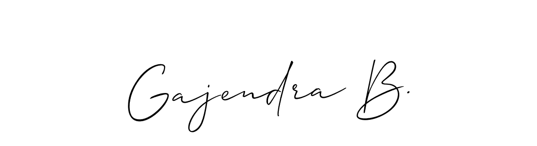 How to make Gajendra B. name signature. Use Allison_Script style for creating short signs online. This is the latest handwritten sign. Gajendra B. signature style 2 images and pictures png