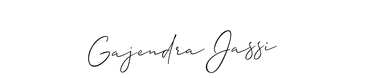 It looks lik you need a new signature style for name Gajendra Jassi. Design unique handwritten (Allison_Script) signature with our free signature maker in just a few clicks. Gajendra Jassi signature style 2 images and pictures png