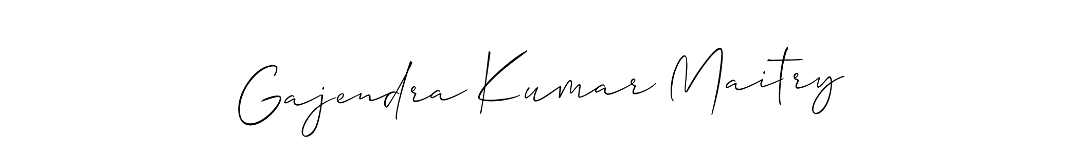 How to make Gajendra Kumar Maitry name signature. Use Allison_Script style for creating short signs online. This is the latest handwritten sign. Gajendra Kumar Maitry signature style 2 images and pictures png